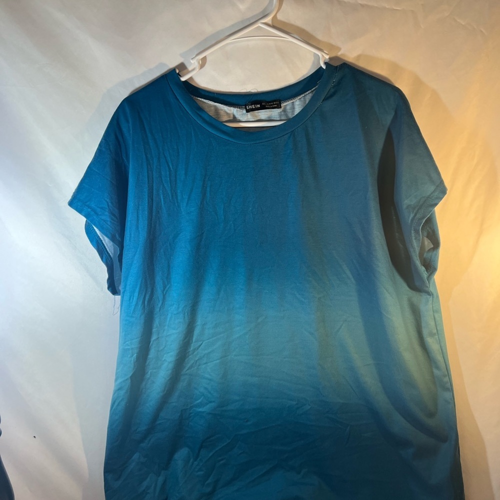 SHEIN Teal Blue T-Shirt